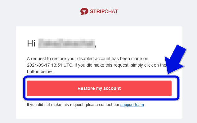 STRIPCHATアカウント削除と復活について|退会も簡単 アカウント復活手順04