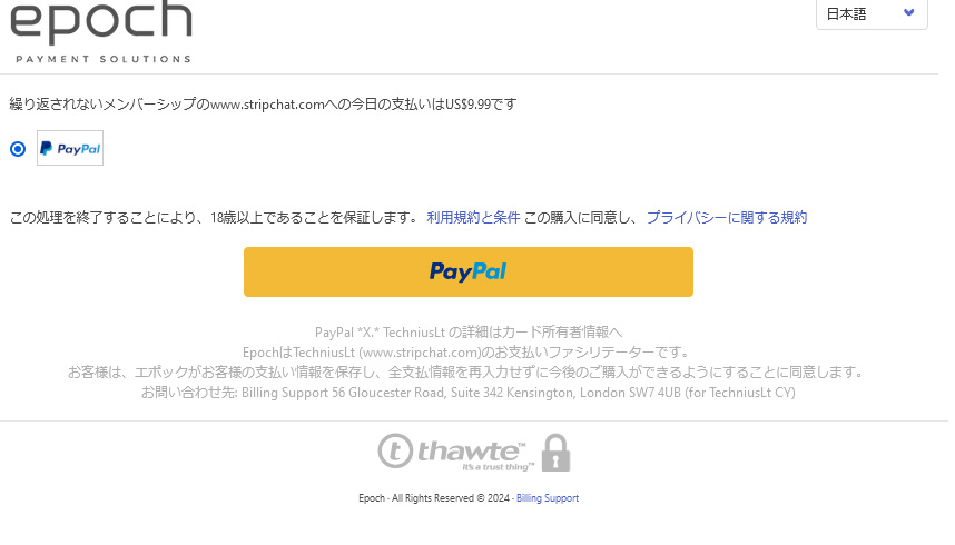 STRIPCHATのPaypal支払いについて｜メリットや注意点を解説　支払い手順02