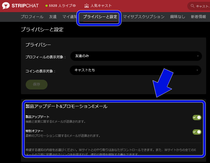 STRIPCHATの最新割引オファーをチェック！例年と傾向・注意点も解説　通知設定画像